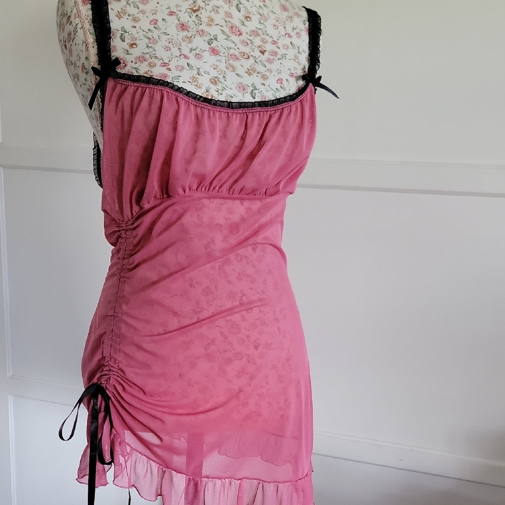 FREDERICK's Pink Lace Trim Sleepwear Size LARGE
